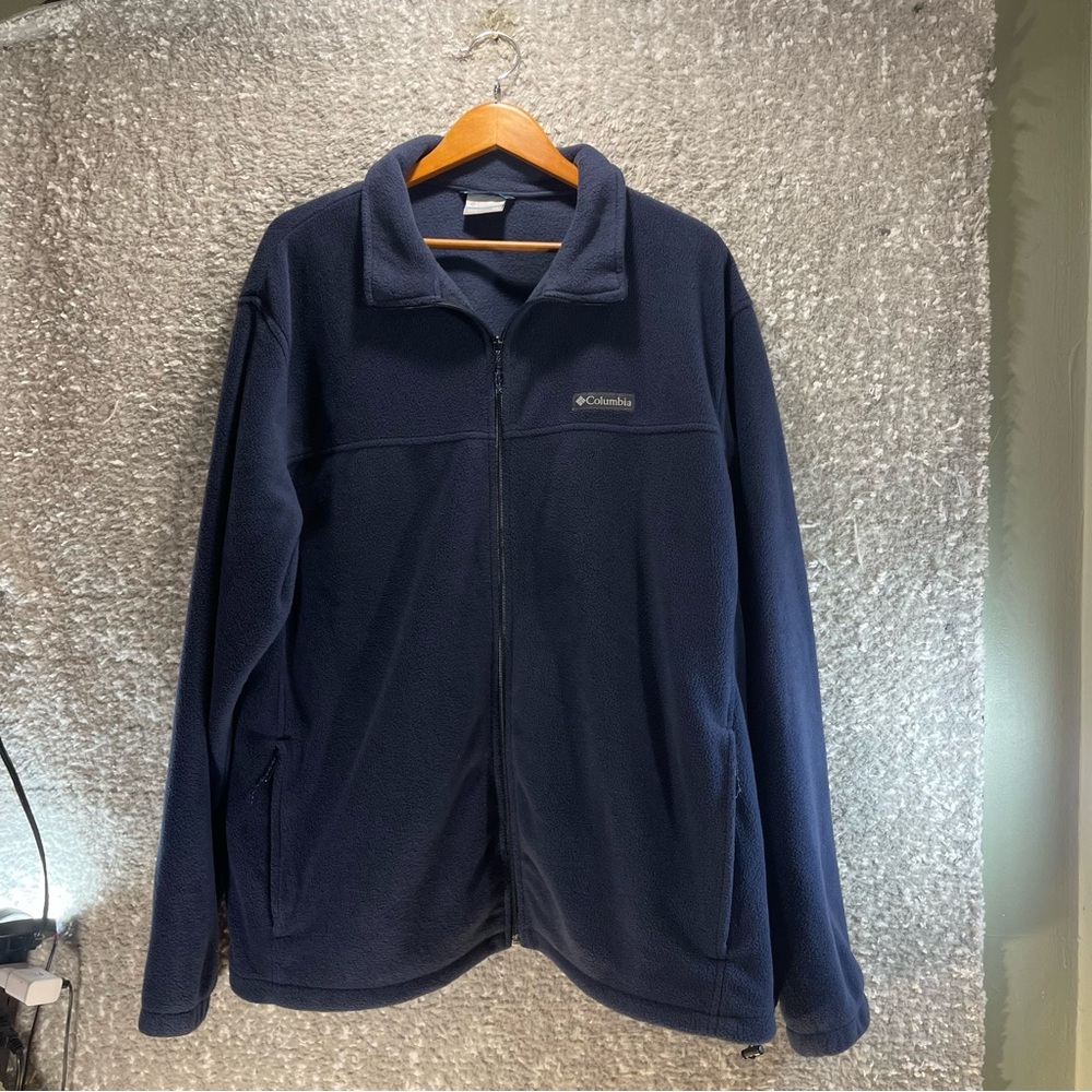 Columbia Men Fleece Full Zip Sweater XXL  Polyester Blue Polyester‎ Outdoor